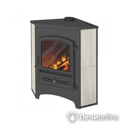 Печь-камин Этна (БКД) угловой беж. 9 кВт (150 кв.м) в Пскове