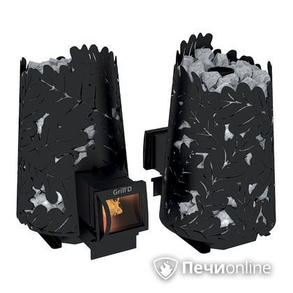 Дровяная печь-каменка GrillD Dubravo 180 long black в Пскове