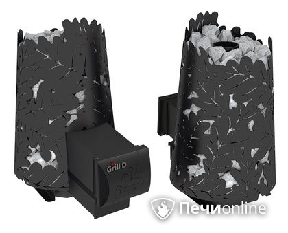 Дровяная печь-каменка GrillD Dubravo mini long black в Пскове