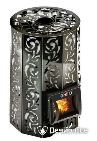 Дровяная печь-каменка GrillD Violet short Жадеит 80 в Пскове