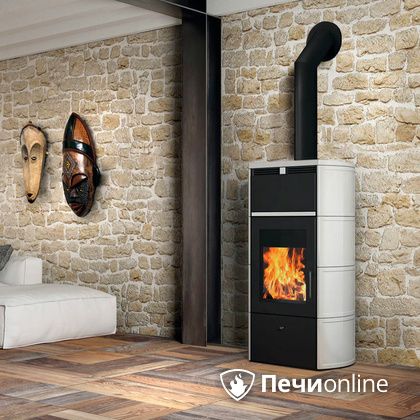 Печь-камин Edilkamin Flamma 24 kw V.A. Bianco Panna с Т/О в Пскове