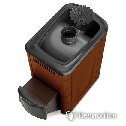 Дровяная банная печь TMF Ангара 2012 Carbon с закрытой каменкой дверь антрацит терракота в Пскове