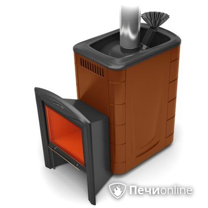 Дровяная банная печь TMF Гейзер 2014 Carbon Витра терракота в Пскове