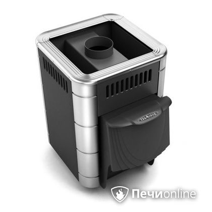 Дровяная банная печь TMF Оса Inox дверь антрацит короткий канал антрацит в Пскове